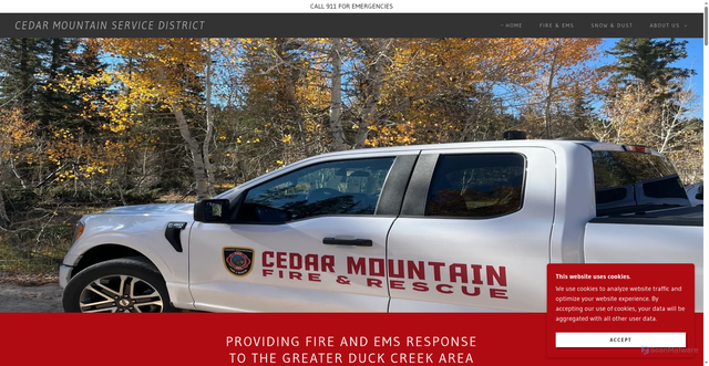 Security scan screenshot of https://cedarmountainservicedistrict.gov/