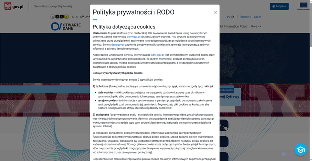 Security scan screenshot of https://dane.gov.pl/