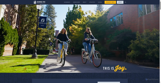 Security scan screenshot of https://georgefox.edu