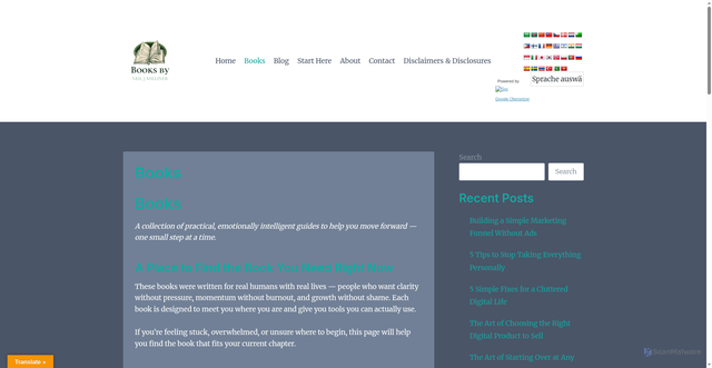 Security scan screenshot of https://neiljmilliner.com/books/