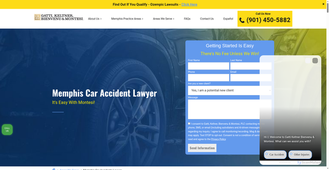 Security scan screenshot of https://www.gkbm.com/areas-we-serve/memphis-tn/car-accident-lawyer/