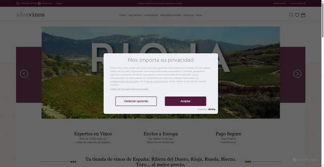 Security scan screenshot of https://www.ideavinos.com