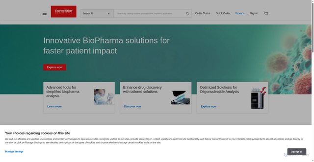 Security scan screenshot of https://www.thermofisher.cn