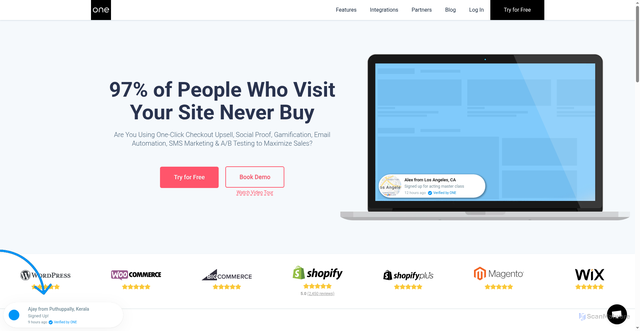 Security scan screenshot of https://one.store