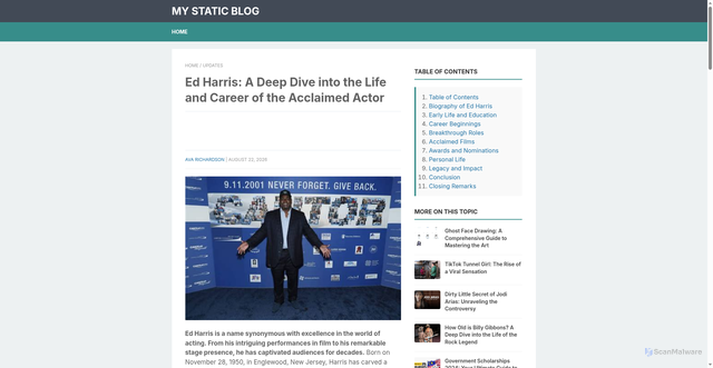Security scan screenshot of https://cerulean-meringue.netlify.app/ed-harris-a-deep-dive-into-the-life-and-career-of-the-acclaimed-actor/