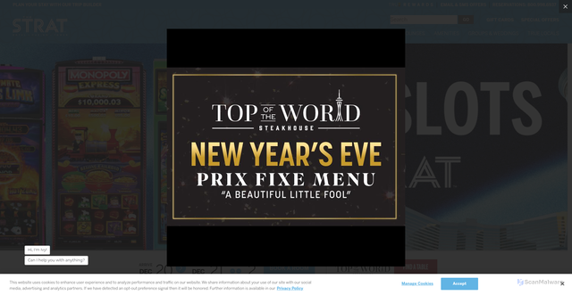 Security scan screenshot of https://thestrat.com/casino