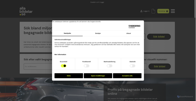 Security scan screenshot of https://allabildelar.se