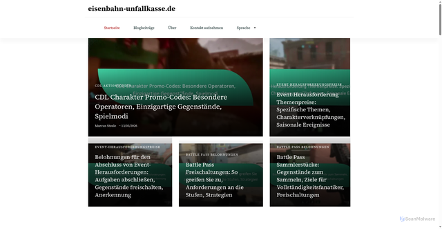 Security scan screenshot of http://www.eisenbahn-unfallkasse.de