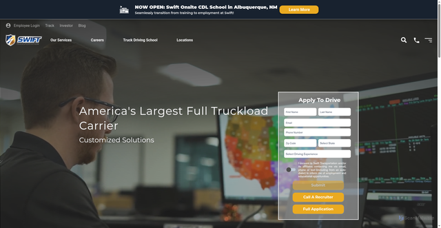 Security scan screenshot of https://www.swifttrans.com/