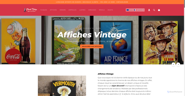 Security scan screenshot of https://planete-vintage.com