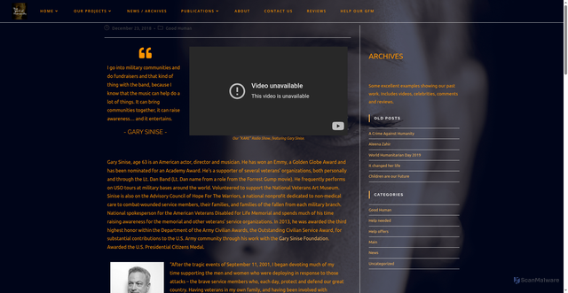 Security scan screenshot of https://the-spirit-of-humanity.org/gary-sinise/