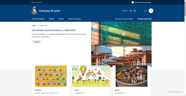 Security scan screenshot of https://www.comune.leini.to.it
