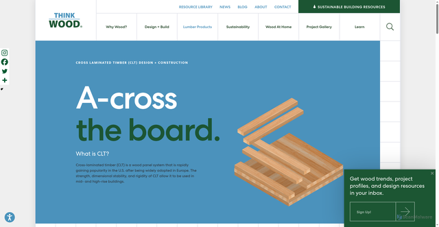 Security scan screenshot of https://www.thinkwood.com/mass-timber/cross-laminated-timber-clt