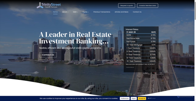Security scan screenshot of https://trinitystreetcp.com