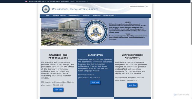 Security scan screenshot of https://www.esd.whs.mil