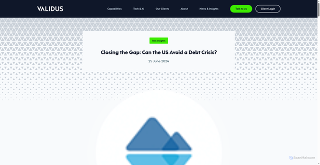 Security scan screenshot of https://www.validusrm.com/news-insights/closing-the-gap-can-the-us-avoid-a-debt-crisis/