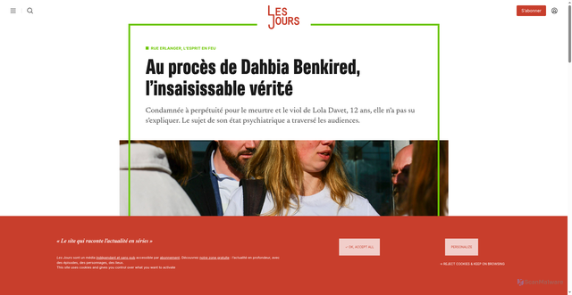 Security scan screenshot of https://lesjours.fr/obsessions/l-esprit-en-feu/ep6-proces-lola-dahbia-benkired/