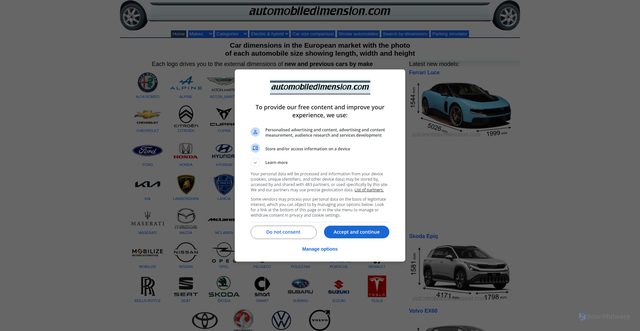Security scan screenshot of https://automobiledimension.com