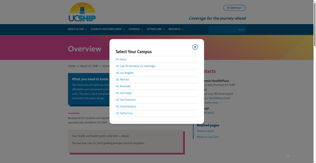 Security scan screenshot of https://myucship.org/uc-santa-cruz/about-uc-ship/overview/