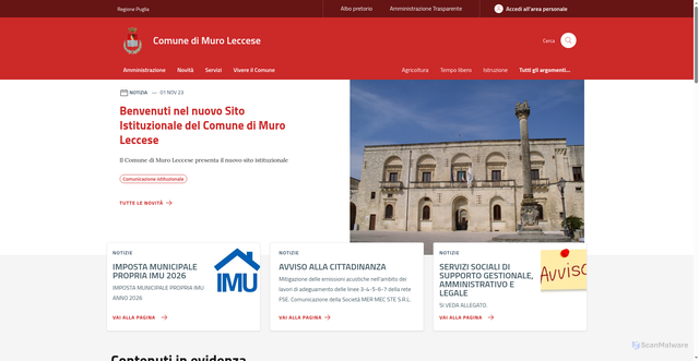 Security scan screenshot of https://www.comune.muroleccese.le.it