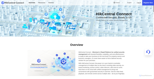 Security scan screenshot of https://hikcentralconnect.com