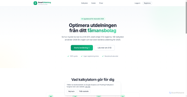 Security scan screenshot of https://smartutdelning.se