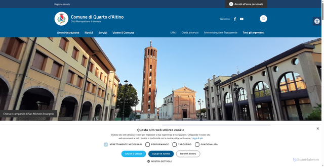 Security scan screenshot of https://www.comune.quartodaltino.ve.it