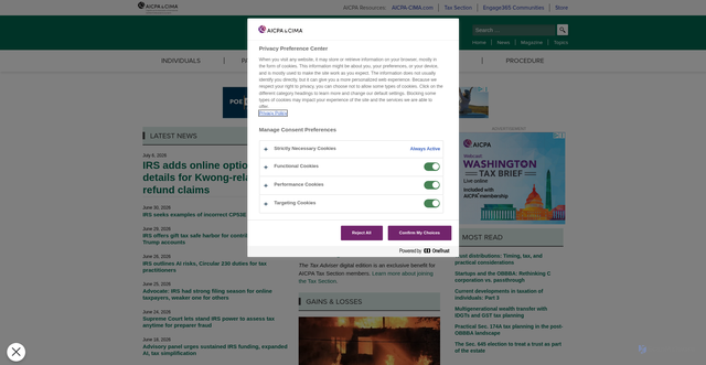 Security scan screenshot of https://thetaxadviser.com