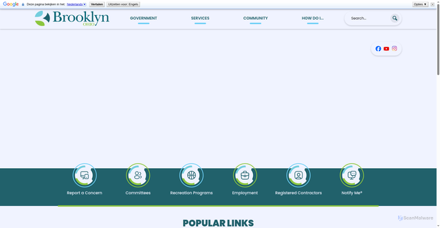 Security scan screenshot of https://www.brooklynohio.gov/