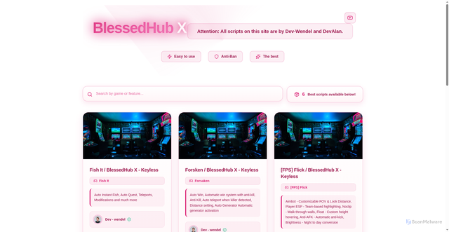 Security scan screenshot of https://www.blessedhubx.xyz/