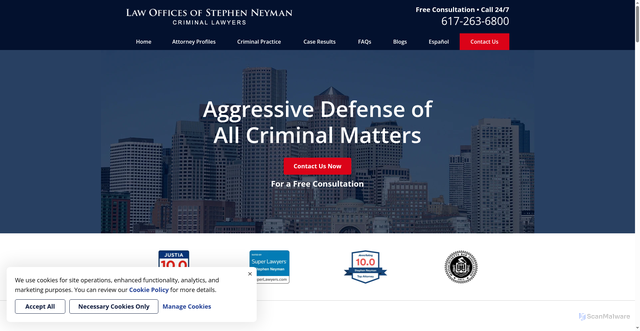 Security scan screenshot of https://www.neymanlaw.com/