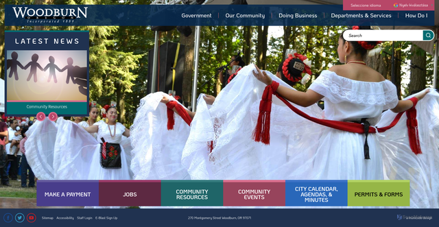 Security scan screenshot of https://woodburn-or.gov/