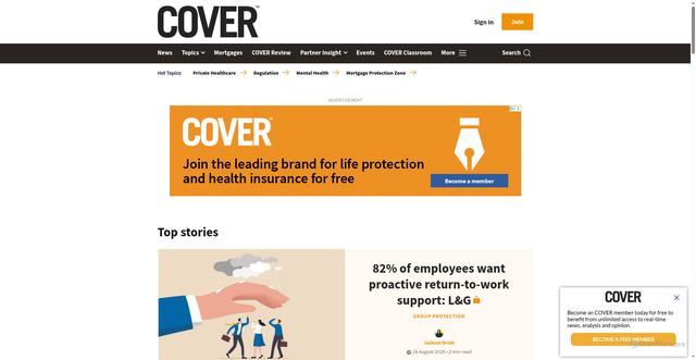 Security scan screenshot of https://covermagazine.co.uk