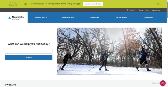 Security scan screenshot of https://www.minneapolismn.gov/