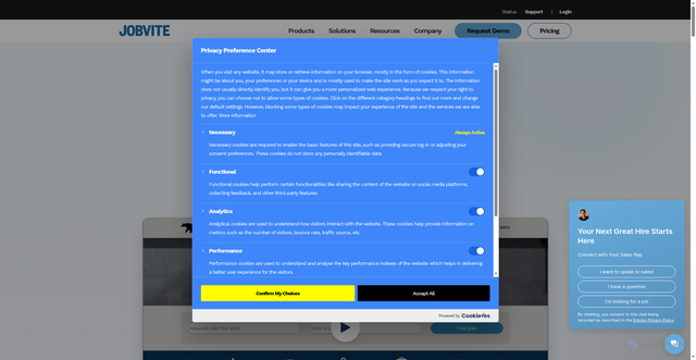 Security scan screenshot of https://jobvite.com