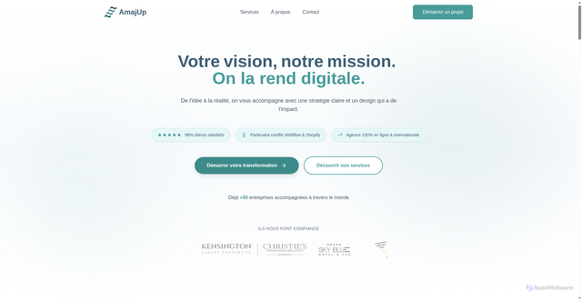 Security scan screenshot of http://amajup.com/
