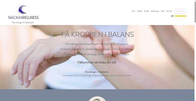 Security scan screenshot of https://nackawellness.se
