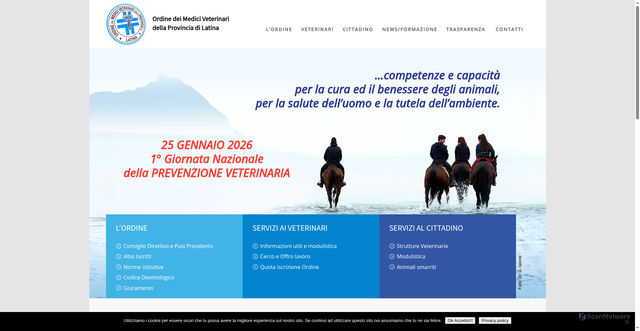 Security scan screenshot of https://www.ordineveterinarilatina.it