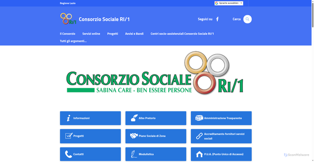 Security scan screenshot of https://consorziosocialeri1.it/