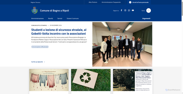 Security scan screenshot of https://www.comune.bagno-a-ripoli.fi.it/