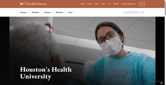 Security scan screenshot of https://uth.tmc.edu