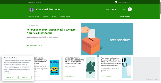 Security scan screenshot of https://www.comune.monzuno.bo.it/