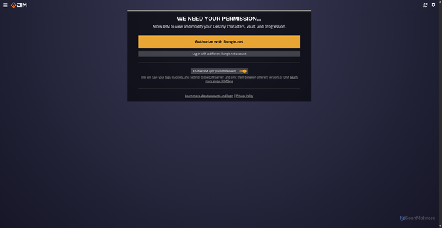 Security scan screenshot of https://app.destinyitemmanager.com