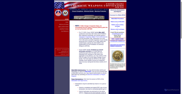 Security scan screenshot of https://www.cwc.gov/