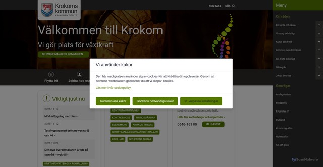 Security scan screenshot of https://www.krokom.se/