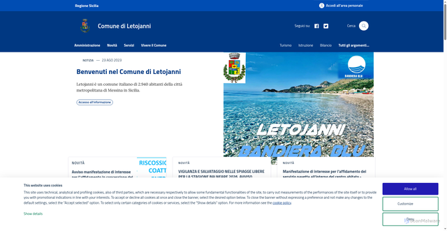 Security scan screenshot of https://www.comune.letojanni.me.it