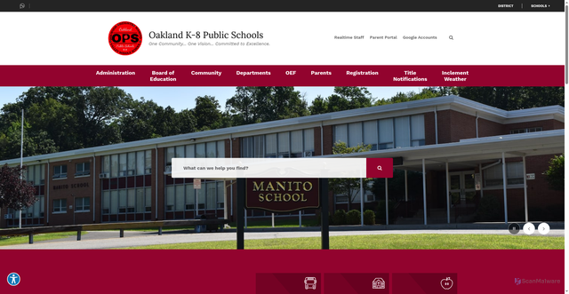Security scan screenshot of https://www.oaklandschoolsnj.org/