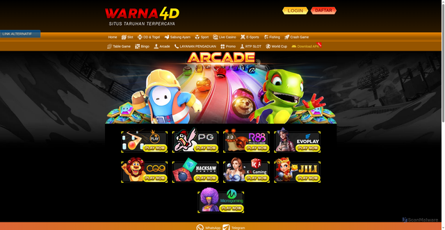 Security scan screenshot of https://apkwarna4d1.xyz/desktop/game/arcade/jili