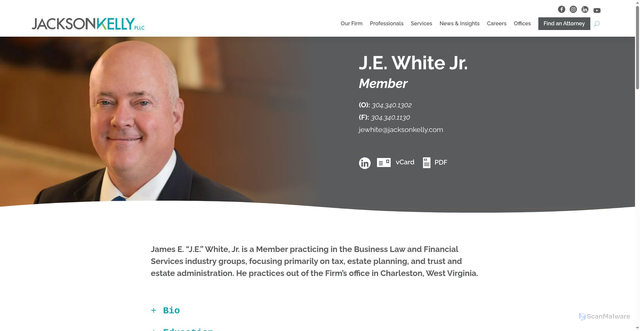 Security scan screenshot of https://www.jacksonkelly.com/professionals/james-e-white-jr/