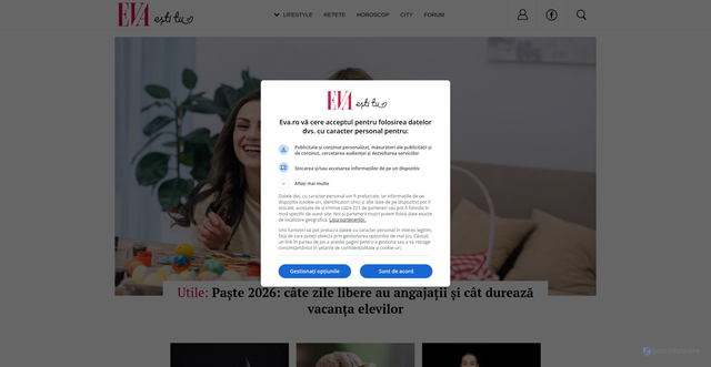 Security scan screenshot of https://eva.ro